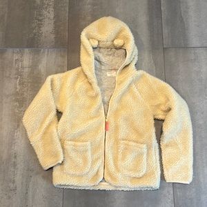 J Crew Crewcuts Girls Sherpa Fleece w Cat Ears Zip Front Hooded Size 14